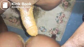 Deep raw dirty anal pounding with ramdom ebony SCAT