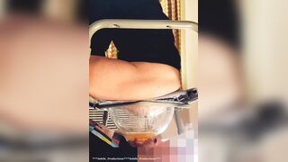 Human toilet gets stuffed with poop femdom