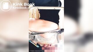 Human toilet gets stuffed with poop femdom