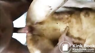 French scat couple is playing with poo