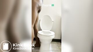 Ebony girl pooping on toilet - video 8