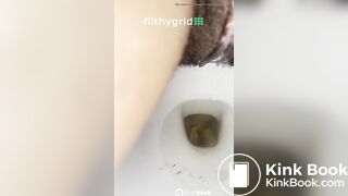 Ebony girl pooping on toilet - video 2