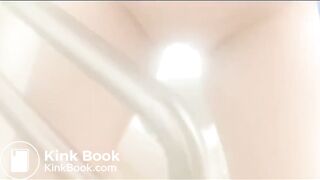 Girl hover shitting in a hospital toilet