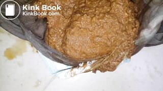 Huge messy pantyhose poop