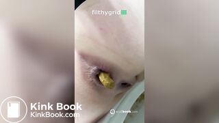 Girl pooping on toilet (no audio) - video 2