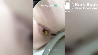 Girl pooping on toilet (no audio) - video 2