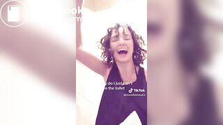 Casual girl taking a dump