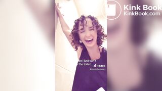 Casual girl taking a dump