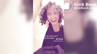 Casual girl taking a dump