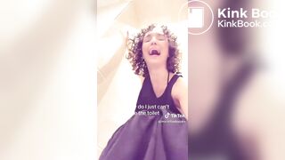 Casual girl taking a dump