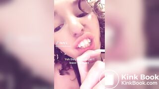 Casual girl taking a dump