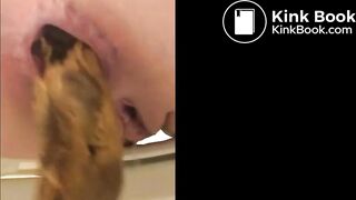 Girl pooping on toilet - video 273