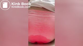 Woman sits in her shit in panties