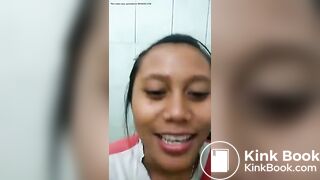 Asian Girl Talk When She Is Pooping