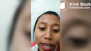 Asian Girl Talk When She Is Pooping