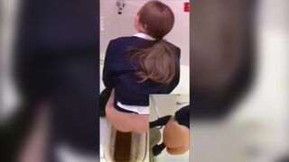Japanese girl has serious diarrhea on squat toile