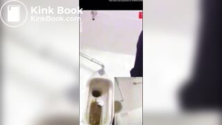 Japanese girl has serious diarrhea on squat toile