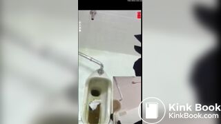 Japanese girl has serious diarrhea on squat toile