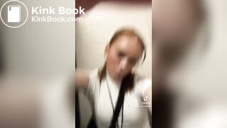 Three friends doing toilet selfies