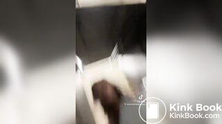 Three friends doing toilet selfies