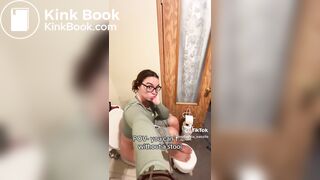 Hispanic girl pooping with stool