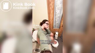 Hispanic girl pooping with stool