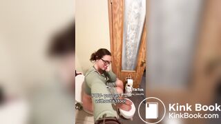 Hispanic girl pooping with stool