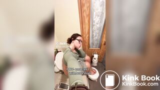Hispanic girl pooping with stool