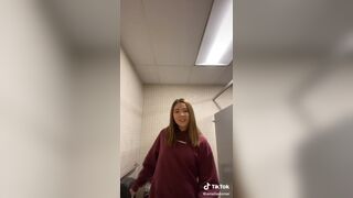 Girl records her friend shitting
