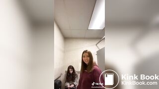 Girl records her friend shitting