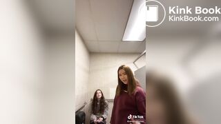 Girl records her friend shitting