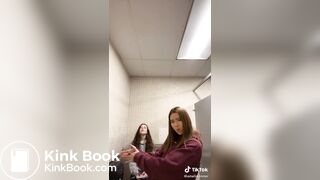 Girl records her friend shitting