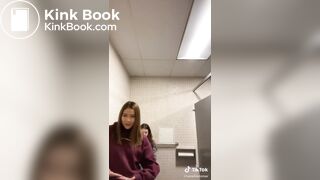 Girl records her friend shitting