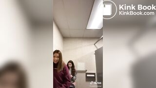 Girl records her friend shitting