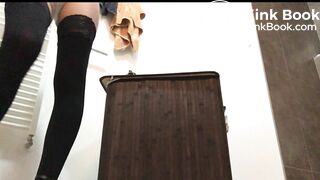 Hot german woman prepares a poop delivery