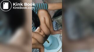 Girl Pooping selfie in squad toilet