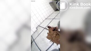 Asian Girl Explode in Public Bathroom