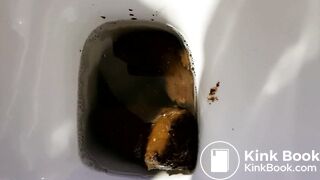 Girl pooping on toilet - video 255