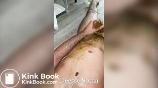 A mistress enjoys to be licked after shitting