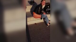 she shat on the street