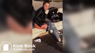 she shat on the street
