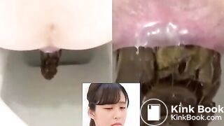 Cute japanese girl pooping and vaginal discharge
