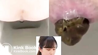 Cute japanese girl pooping and vaginal discharge