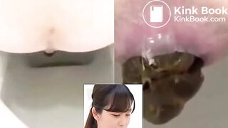 Cute japanese girl pooping and vaginal discharge