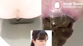 Cute japanese girl pooping and vaginal discharge