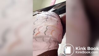 Pooping Huggies diaper in crib
