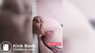 Spanish girl pooped a long turd on the windowsill