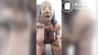 Scat pig covered in shit