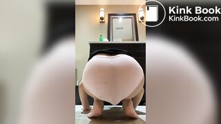 Sexy Hot Chinese Girl Small Pink Panty Poop