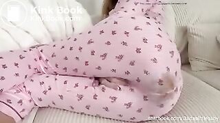 Sexy Hot Blond Girl Huge Bulging Red Grape Pajama Poop